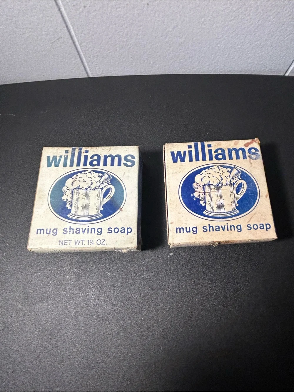 Williams Mug Shaving Soap – Classic Blue Vintage collectible set of 2